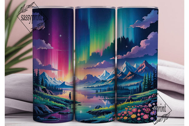 Aurora Northern Lights 20oz Tumbler Wrap Sublimation sassyprint 