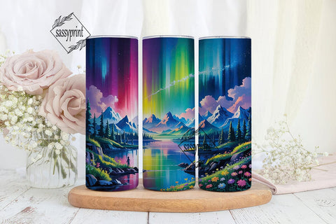 Aurora Northern Lights 20oz Tumbler Wrap Sublimation sassyprint 