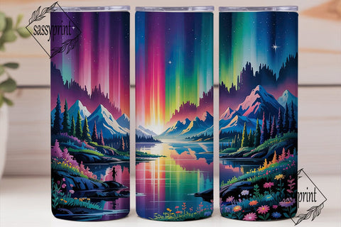 Aurora Northern Lights 20oz Tumbler Wrap Sublimation sassyprint 