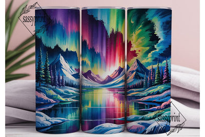 Aurora Northern Lights 20oz Tumbler Wrap Sublimation sassyprint 