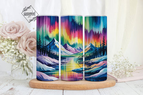 Aurora Northern Lights 20oz Tumbler Wrap Sublimation sassyprint 