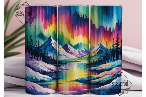 Aurora Northern Lights 20oz Tumbler Wrap Sublimation sassyprint 