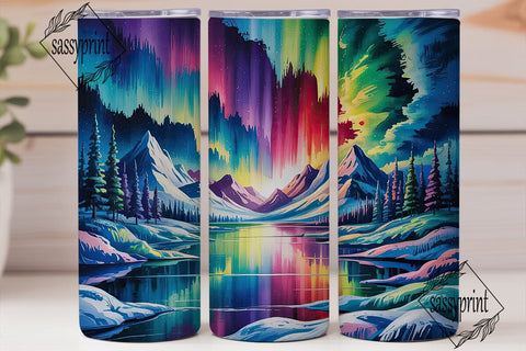 Aurora Northern Lights 20oz Tumbler Wrap Sublimation sassyprint 