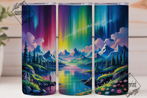 Aurora Northern Lights 20oz Tumbler Wrap Sublimation sassyprint 
