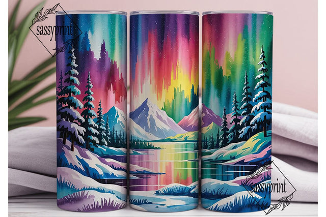 Aurora Northern Lights 20oz Tumbler Wrap Sublimation sassyprint 