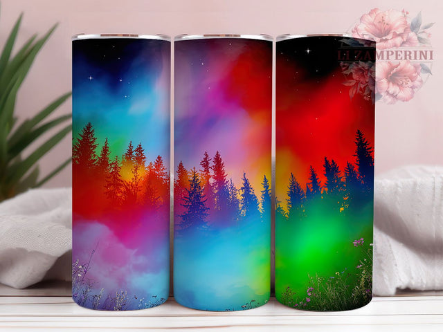Aurora Northern Lights Tumbler, Aurora Borealis Art, Night Sky Tumbler, 20Oz Wrap Design, Winter Sublimation, Aurora Design, Scenic Night Art Sublimation Li Zamperini 