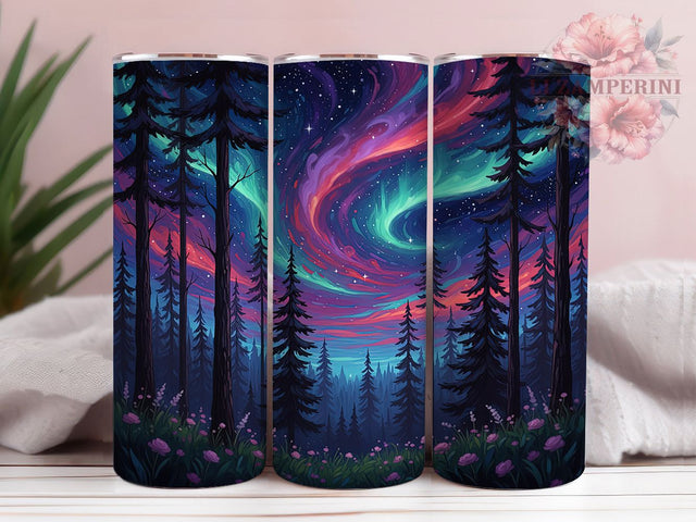 Aurora Northern Lights Tumbler, Aurora Borealis Art, Night Sky Tumbler, 20Oz Wrap Design, Winter Sublimation, Aurora Design, Scenic Night Art Sublimation Li Zamperini 