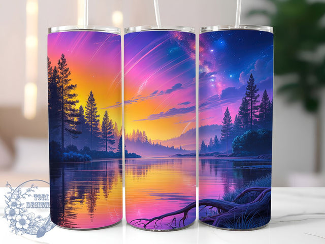 Aurora Northern Lights Tumbler, Aurora Borealis Pattern, Arctic Sky Design, 20Oz Sublimation Wrap, Aurora Night Art, Colorful Sky Texture, Tumbler Sublimation Sublimation ToriDesigns 