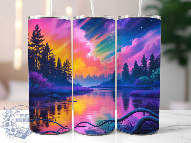 Aurora Northern Lights Tumbler, Aurora Borealis Pattern, Arctic Sky Design, 20Oz Sublimation Wrap, Aurora Night Art, Colorful Sky Texture, Tumbler Sublimation Sublimation ToriDesigns 