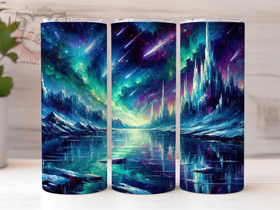 Aurora Northern Lights Tumbler, Northern Lights, Colorful Sky, Nature Theme, Vibrant Pattern, 20Oz Tumbler, Sublimation Wrap Sublimation Lara' s Designs 