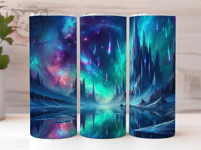 Aurora Northern Lights Tumbler, Northern Lights, Colorful Sky, Nature Theme, Vibrant Pattern, 20Oz Tumbler, Sublimation Wrap Sublimation Lara' s Designs 