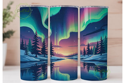 Aurora Winter Wonderland 20oz Tumbler Sublimation PixelChick 
