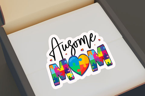 Ausome mom Sticker Design Sublimation Regulrcrative 
