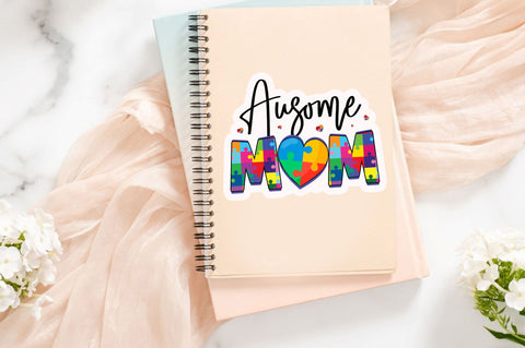 Ausome mom Sticker Design Sublimation Regulrcrative 