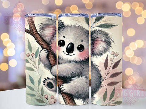 Aussie Koala 20oz Animal Lover Tumbler Wrap, Cute Animal Tumbler, Sublimation Tumbler, 20oz Tumbler Wrap, Aussie Animal Tumbler, Personalized Tumbler, Animal Lover Gift Sublimation SvggirlplusArt 