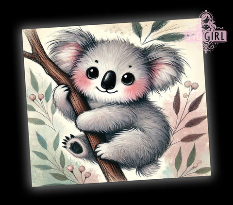 Aussie Koala 20oz Animal Lover Tumbler Wrap, Cute Animal Tumbler, Sublimation Tumbler, 20oz Tumbler Wrap, Aussie Animal Tumbler, Personalized Tumbler, Animal Lover Gift Sublimation SvggirlplusArt 