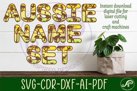 Australian animals letters alphabet set x 47 SVG APInspireddesigns 