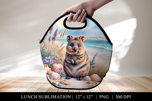Australian Beach Quokka Lunch Bag Sublimation PNG Sublimation BijouBay 