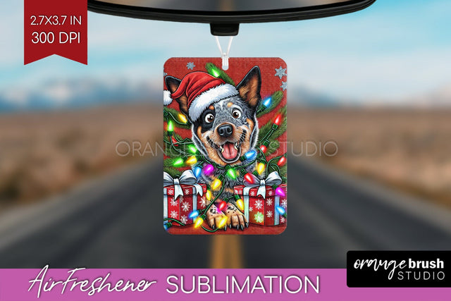 Australian Cattle Funny Christmas Dog Air Freshener Sublimation OrangeBrushStudio 
