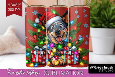 Australian Cattle Funny Christmas Dog Tumbler Wrap Sublimation OrangeBrushStudio 