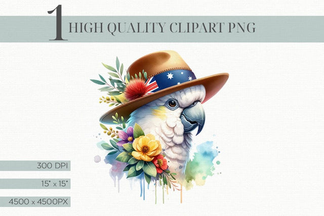 Australian Cockatoo Clipart, High-Quality PNG Sublimation BijouBay 