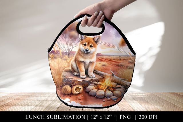 Australian Dingo Lunch Bag Sublimation PNG Sublimation BijouBay 
