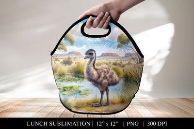 Australian Emu Lunch Bag Sublimation PNG Sublimation BijouBay 