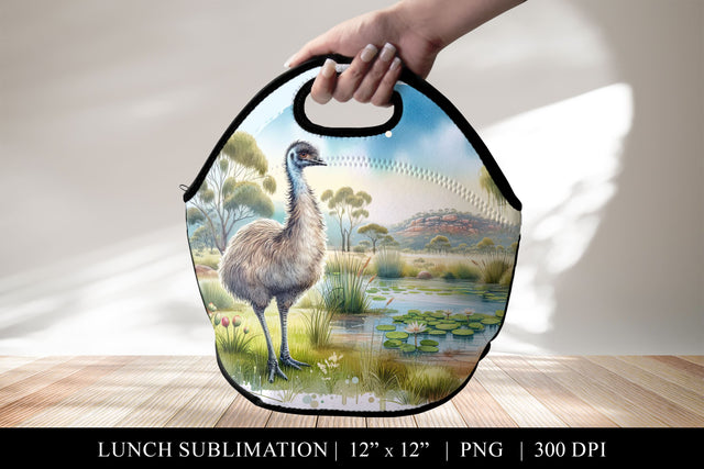 Australian Emu Lunch Bag Sublimation PNG Sublimation BijouBay 