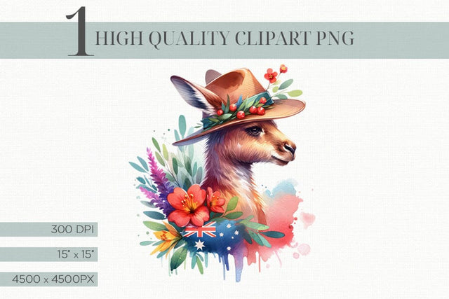 Australian Kangaroo Clipart, Australia Day Decor Sublimation BijouBay 