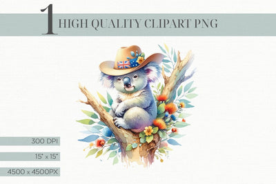 Australian Koala Clipart, High Quality PNG, Digital Download Sublimation BijouBay 