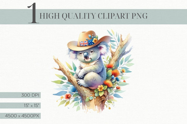 Australian Koala Clipart, High Quality PNG, Digital Download Sublimation BijouBay 