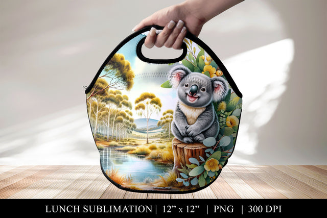 Australian Koala Lunch Bag Sublimation PNG Sublimation BijouBay 