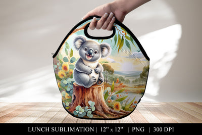 Australian Koala Lunch Bag Sublimation PNG Sublimation BijouBay 