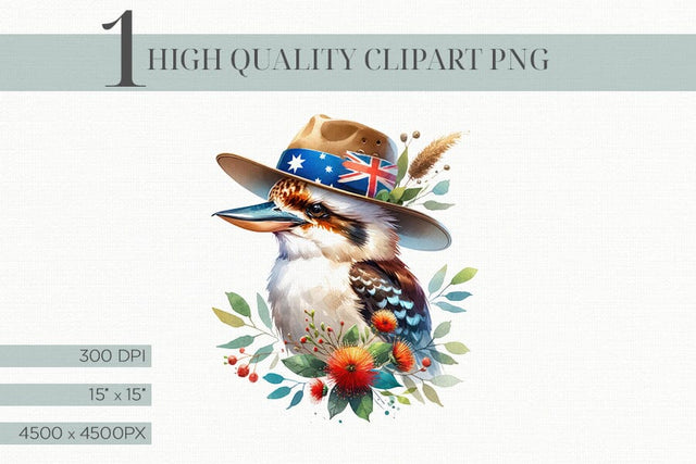 Australian Kookaburra Clipart, High-Quality PNG Sublimation BijouBay 