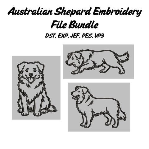 Australian Shepard Embroidery Bundle Embroidery/Applique DESIGNS Stitched Haus 
