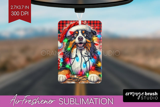 Australian Shepherd Funny Christmas Dog Air Freshener Sublimation OrangeBrushStudio 
