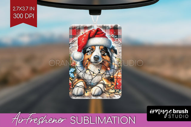 Australian Shepherd Funny Christmas Dog Air Freshener Sublimation OrangeBrushStudio 