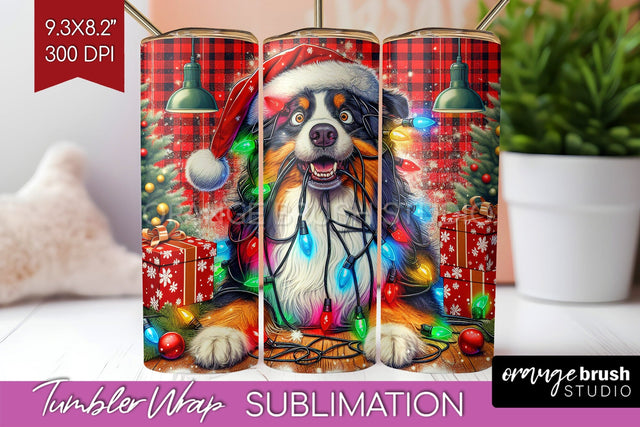 Australian Shepherd Funny Christmas Dog Tumbler Wrap Sublimation OrangeBrushStudio 