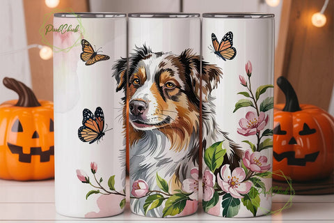 Australian Shepherd Tumbler Wrap PNG Sublimation PixelChick 