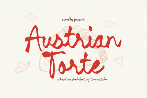 Austrian Torte - Handbrushed Font Font Timur type 