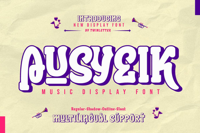 Ausyeik - Display Font Font twinletter 