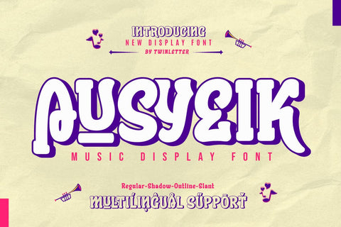 Ausyeik - Display Font Font twinletter 