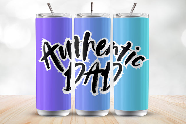 Authentic Dad 20 Oz Sublimation Tumbler Wrap Sublimation MockupSvgVenue 