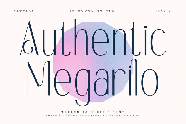 Authentic Megarilo - Modern Sans Serif Font Letterena Studios 