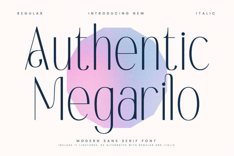 Authentic Megarilo - Modern Sans Serif Font Letterena Studios 