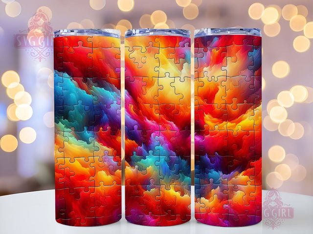 Autism 20oz Tumbler Wrap Sublimation Design, Straight Tapered Tumbler Wrap, Autism Awareness Tumbler Png, Instant Digital Download Sublimation SvggirlplusArt 
