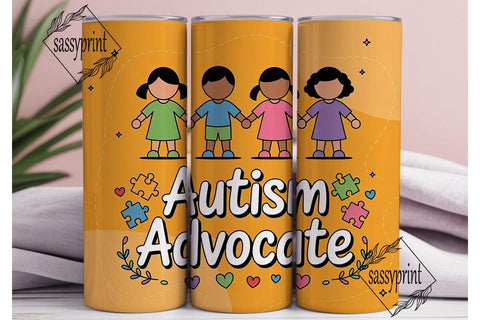 Autism Advocate 20oz Tumbler Wrap Sublimation sassyprint 