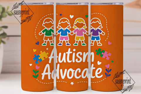 Autism Advocate 20oz Tumbler Wrap Sublimation sassyprint 