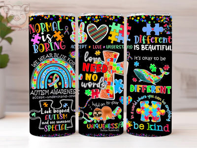 Autism Awareness 20oz Tumbler Png, Straight & Tapered Tumbler Png, Autism Tumbler Png, Digital Download PNG Sublimation Lara' s Designs 