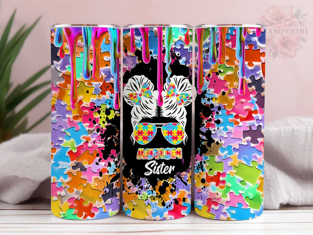 Autism Awareness 20oz Tumbler Wrap PNG, Autism Awareness Puzzle Broher Tumbler Png, Straight & Tapered Tumbler Wrap, Instant Digital Download Sublimation Li Zamperini 